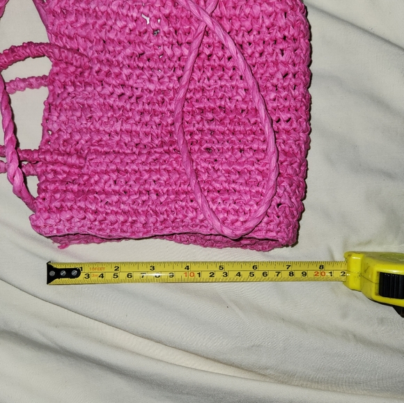 Urban Outfitters Pink Woven Wicker Crossbody w/ removable base - Picture 7 of 8